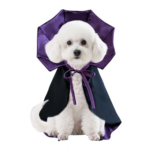 Small Dog Costume for Halloween, Vampire Cloak Dog Halloween Cost...