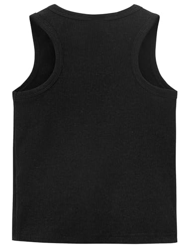 Noomelfish Girls Ribbed Racerback Tank Tops Cotton Cute Basic Dance Sleeveless Shirts (4-12 Years)3