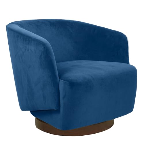Sillón giratorio terciopelo azul marino