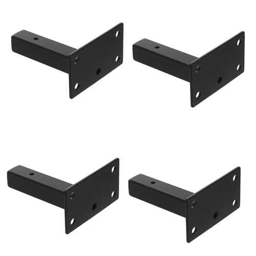 WATIIFUFU Soportes de Pared Metálicos Resistentes de 10 CM para Estantes 4 Piezas Negras de Acero Laminado Frío Escuadras Pesadas para Almacenamiento Seguro Garajes Cocinas y Talleres