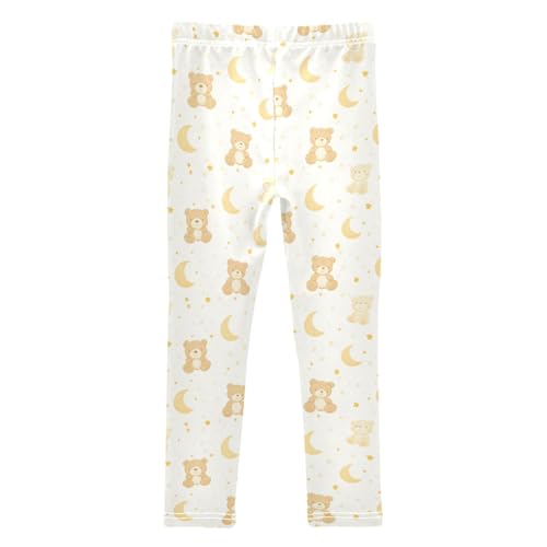 Girls Leggings Soft Toddler Ankle Length Bottoms Teddy Bear Kids Dance Yoga Pants 4-10 Years2