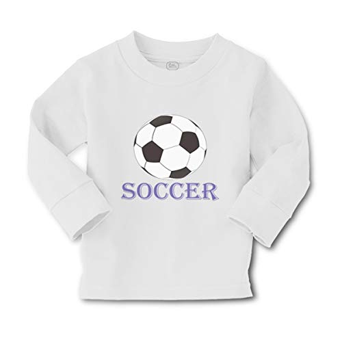 Kids Long Sleeve T Shirt Soccer Boys Cotton Boy & Girl Clothes Funny Graphic Tee A White Design Only 4T