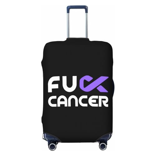Fuck Pancreatic Cancer Travel Luggage Cover Suitcase Protector Fits 29-32 Inch Case(Black,XL)