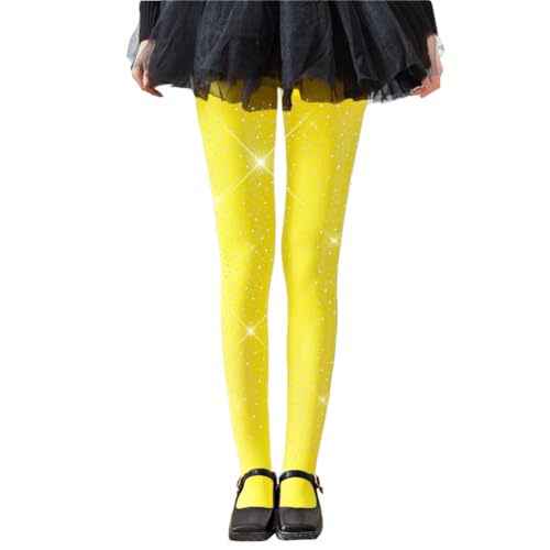 Image of LUCKELF Girls Glitter Tights, Soft Opaque Tights Sparkle Rhinestone Tights School Dress Dance Stockings