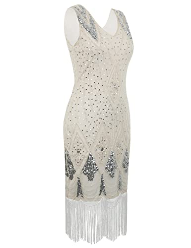 Image of PrettyGuide Women 1920s Gatsby Cocktail Sequin Art Deco Flapper Dress