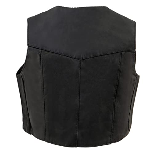 Milwaukee Leather SH2011 Kids Black Classic Three Snap Leather Vest2