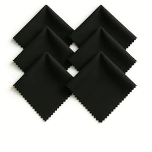 Brillenputztücher Mikrofaser 6er Pack Hochwertiges Reinigungstuch für Brillen Putztuch Streifenfrei Nanofasertuch Bildschirme und Gläser 15x18cm in Schwarz