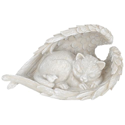 Luxshiny Pierre Tombale en Résine pour Chat Ange Figurine Commémorative Extérieure pour Animaux de Compagnie Décoration Jardin Solide Marqueur Funéraire pour Souvenir Fidèle Ornement