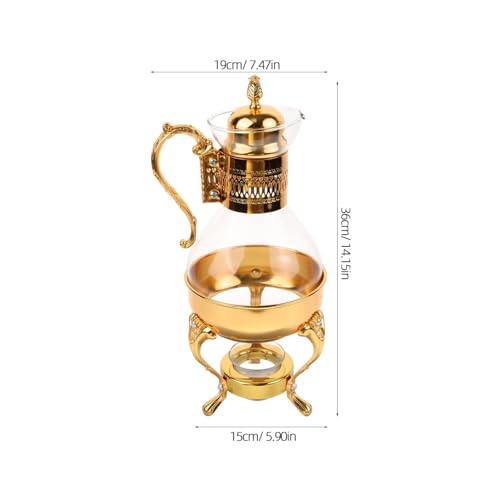 Luxshiny 1set Arab Coffee Pot Glass Heating Kettle Vintage Turkish Teapot and Cups for Elegant Coffee Middle Eastern Style Serving
