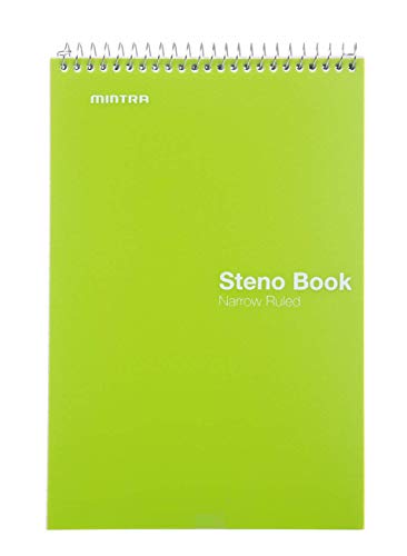 Mintra Office Steno Book - (Primary Colors, 8 Pads/Pack, Narrow Ruled) - 6Inx9In, 100 Sheets Per Pad, Poly Cover, Notebook For Writing Notes In School, University, College, Work, Office #TOP5