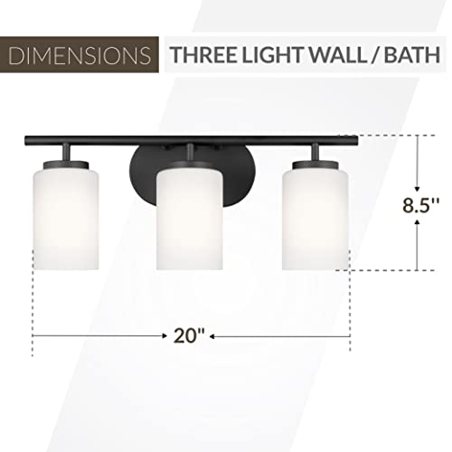 Generation Lighting 41162-112 Oslo Three - Light Wall/Bath Vanity Style Fixture, Midnight Black #TOP2
