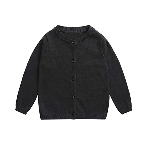 Image of Little Girl Knit Cardigan Sweater - Toddler Button Down School Uniforms Cardigan