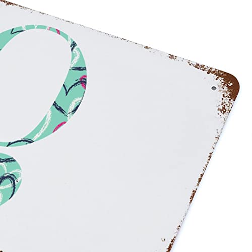 Panneau métal I Love You robuste avec finition alphabet floral chic