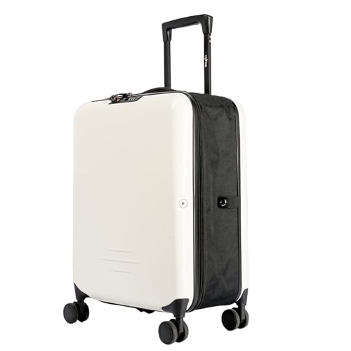 TIENDA EURASIA – Maleta Cabina Plegable | con ABS+PC | 4 Ruedas Dobles Giratorias | Cerradura TSA | Maleta de Cabina | 38.5x12.5x54.5 cm (Blanco)