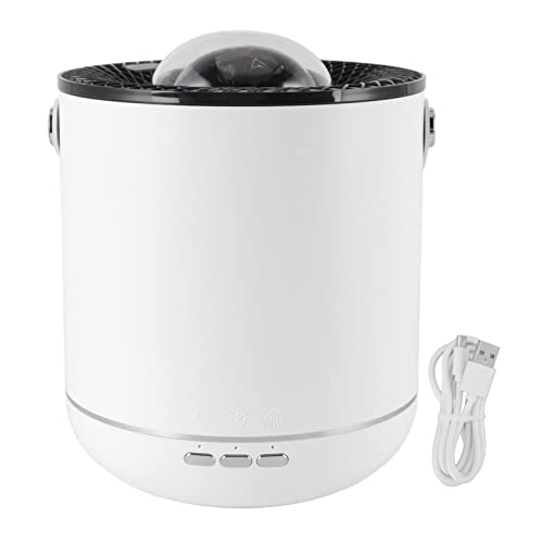 450ml Essential Oil Diffuser, 360° Dynamic Rotation Ultrasonic Projector Lamp Humidifier, Protable Desk Himidifier with Night Light for Home, Office, Auto Power Off(White)