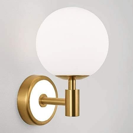 Bracket Light Iron Lamp Body Simple Outside Bracket Light Minimalist Outdoor Wall Lamp Spherical Clean Glass Wall Lamp Door Corridor Balcony Decorative Lighting E27 Stainles,25Cm,C