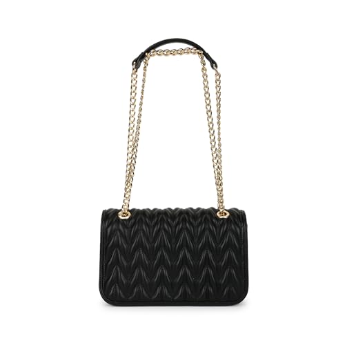 Image of Fastrack QuiltGrid Shoulder Bag | Faux-Leather Women's Handbag | Diamond Quilted Design | Adjustable Chain Strap | Zipper & Magnetic Closure | Gold-Finish Hardware