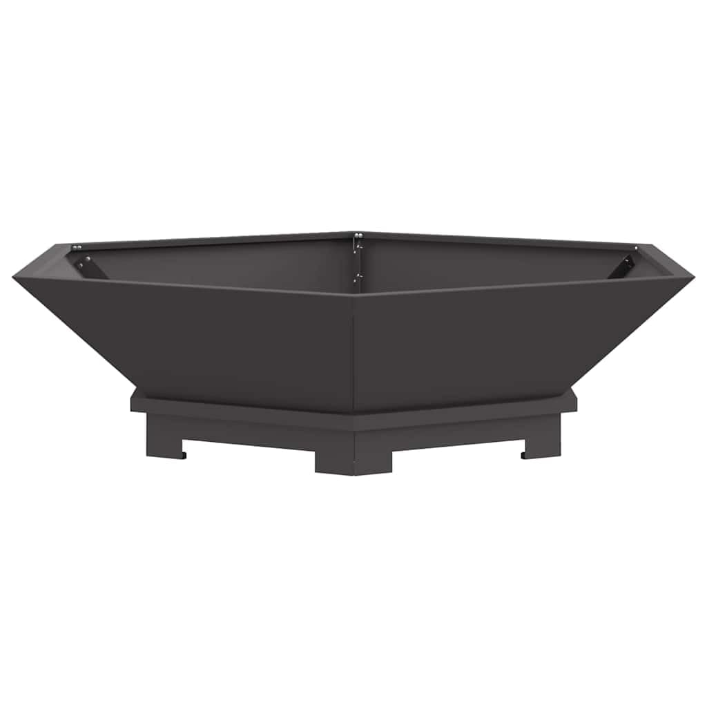 Foyer de cheminée Noir 100 x 100 x 28 cm Acier Brasero, feu Multifonctionnel Foyer Extérieur pour Jardin, Chauffage, Terrasse, Camping
