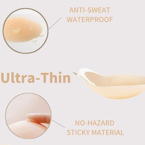 Added Lift Ultra-Thin Sticky Petals Nipple Covers for Women Adhesive Strapless Bras Backless Silicone Pasties creme4