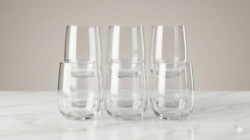 Image of YERA Rome Glass Tumbler, Clear, 255ml, Set of 6