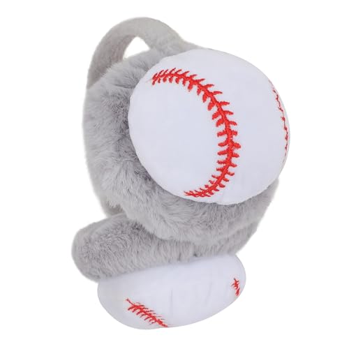 Image of JIAHG Boys Girls Cute Cartoon Football Winter Warm Earmuffs Soft Faux Fur Ear Warmers Kids Outdoor Thermal Plush Ear Muffs