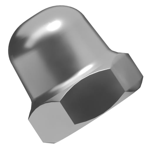 M5 (5mm) Hexagon Domed Cap Nuts Fit Screws Bolts A2 Stainless Steel (Pack of 20) A03E