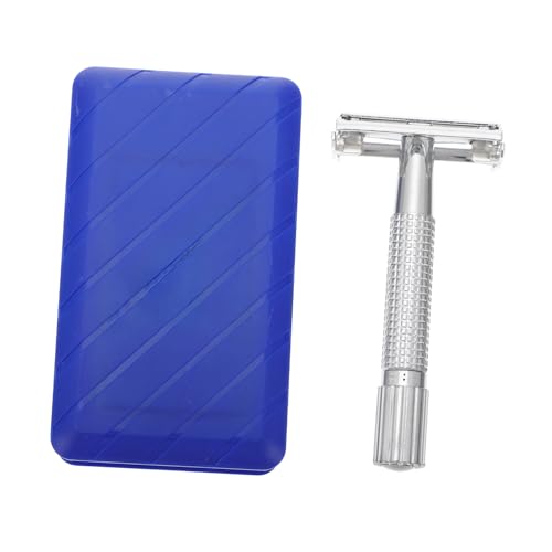 Didiseaon 1set Safety Razor with Long Handle Manual Beard Shaver for Butterfly Open Design for Gentlemen and Classic Shaving Enthusiasts