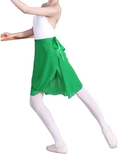 Hoerev Adult Sheer Wrap Skirt Ballet Skirt Ballet Dance Dancewear Green