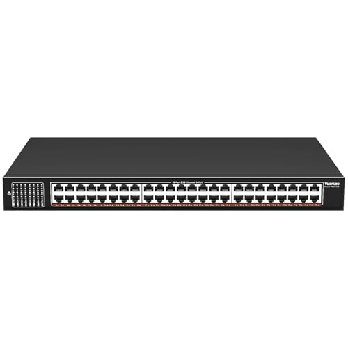 Image of YuanLey 48-Port 2.5G Ethernet Switch Unmanaged, Multi-gigabit Network Switch with 48x2.5Gbps RJ45 Ports, 240Gbps Switching Capacity, Fanless Metal Design, Desktop /Rackmount 2.5G Switch for NAS