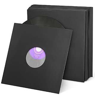 Facmogu 20PCS 12in Black Paper & Poly Lined Record Inner sleeves for LP Vinyl Records, 110gsm Paper 33 RPM Record Sleeves, Anti Static Record Storage Album Covers LP Vinyl Jacket Covers for Audiophile - Les Beatles, Paul McCartney, John Lennon, RIngo Starr, George Harrison