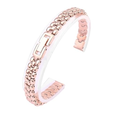 ���f�B�[�X�E�H�b�`�o���h 6mm 8mm 10mm 12mm �X�e�����X�X�`�[���u���X���b�g ���^ ���j�o�[�T�����^���E�H�b�`�X�g���b�v(Rose gold,10mm)