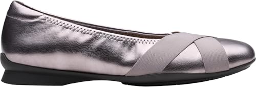 Clarks Clarks Women's Jazmynn Gem Ballet Flat, Dark Pewter, 11