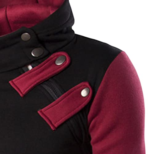 JEShifangjiusu Mens Slim Fit Turtleneck Long Sleeve Thicken Pullover Sweaters Jackets Oblique Zipper Hoodies with Pockets4