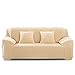 PETCUTE Copridivano Elasticizzato 3 posti Fodere per Divano in Velluto Copridivano Spesso Copri Divano Crema