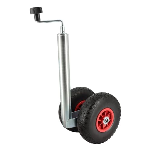 Roue Jockey double - Tube métal 48mm - Pneus increvable 260x85mm - Pour caravane et remorque