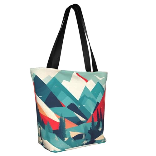 Travel Mountain Scenery Print Comfortable Shoulder Bag Summer HandbagTravel Beach Work Daily Use Versatile Carry2