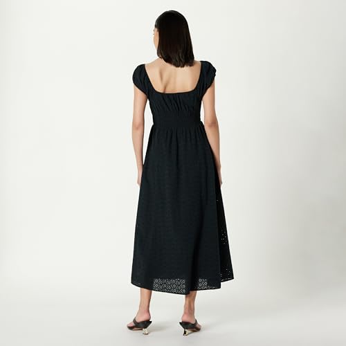 Image of The Drop Womens Melody Cap Sleeve Tie Front Cotton Dress