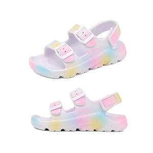 Nedaan Boys Girls Toddler Little Kid Sandals Buckle Adjustable Water Sandal With Hook Loop Back Strap(Toddler 5-Little Kid 12)