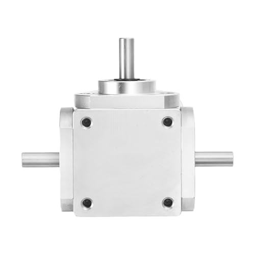 Image of uxcell Gear Box 90 Degree Right Angle Bevel Gearbox 1:1 Forward Double Output Shaft 1 Module 20 Teeth Bevel Gear Aluminum Frame Simple Mechanical DIY Module 6mm Shaft,80x66x30mm(LxWxH)