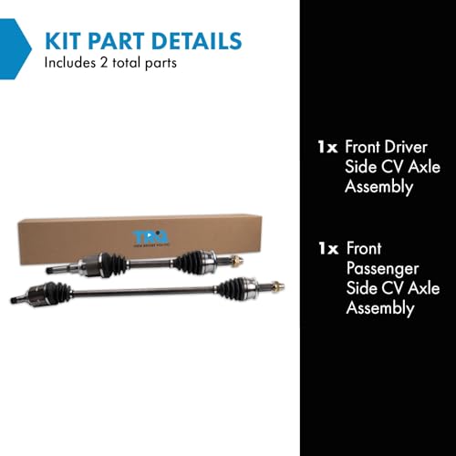 Image of TRQ Front Driver and Passenger Side CV Axle Assembly Set 2 Piece Compatible with 2012-2018 Chevrolet Sonic 1.8L Automatic