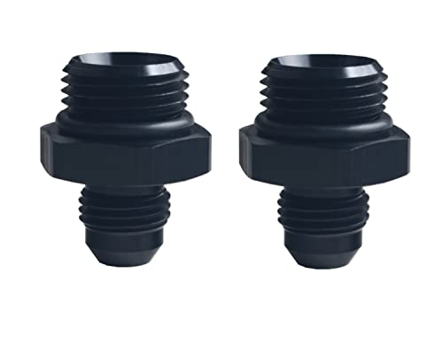 Conector 6AN a 8AN ORB macho para riel de combustible recto DEWHEL negro 3