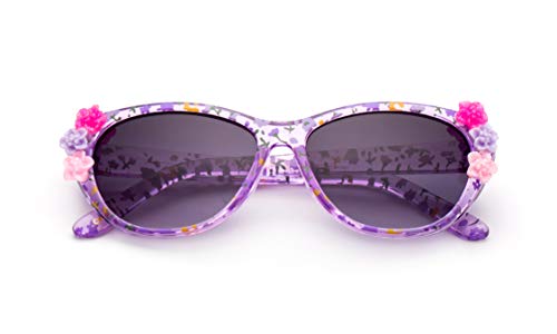 Kyra Kids Girls Toddlers Fashion Sunglasses Cateye Cute Sunglasses with Flowers UV Protection w/Pouch (0-5 YRS)