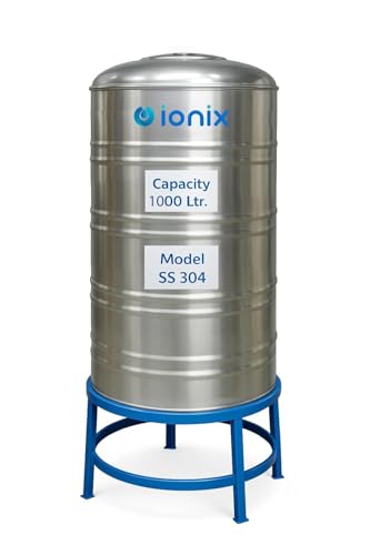 Image of IONIX Stainless Steel Water Tank 1000L- 100% Food Grade SS 304 - Long Life, Zero Maintenance - Rust-Proof, Durable Storage for Drinking Water, Free Installation in Delhi /NCR