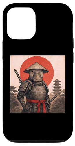カモノハシ 武士 ヴィンテージ 和 浮世絵 動物 スマホケース iPhone 12/12 Pro 用