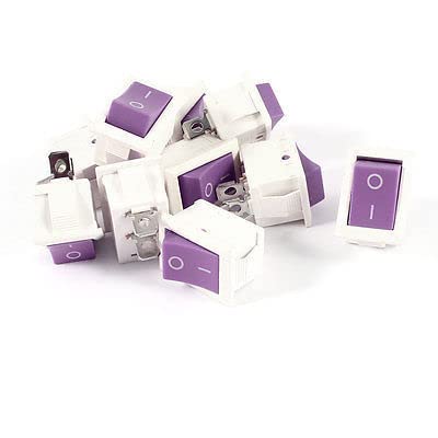 Interrupteur à bascule SPST avec bouton violet pour repérage rapide sur tableau de bord
