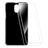ESACMOT Bedruckte Hülle + 2 Glas Schutzfolie Kompatibel mit Lenovo Vibe P1M, Stoßfeste Weiche Cover & HD Klare Tempered Glass Folie (Schwarz)