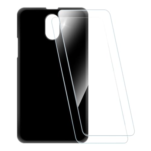 ESACMOT Bedruckte Hülle + 2 Glas Schutzfolie Kompatibel mit Lenovo Vibe P1M, Stoßfeste Weiche Cover & HD Klare Tempered Glass Folie (Schwarz)