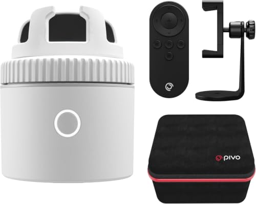 Image of Pivo Equestrian Starter Pack Auto Tracking Phone Holder, Face, Body & Horse Tracker, 360 Rotation, 6 Speed, Stand for Video Recording (White)