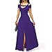 Women's Evening Dress Fashion Off Shoulder Cut Out Sexy Slit Party Prom Long Dress Wedding Guest Formal Dresses Purple