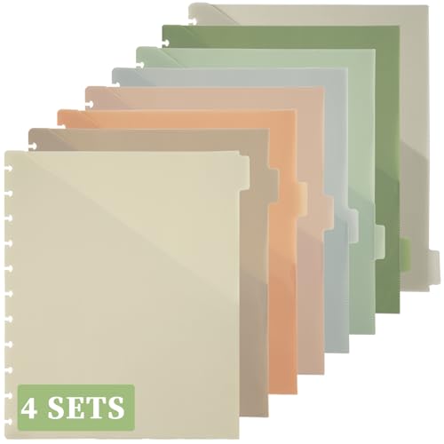 Intercalaires de poche à disque 8,5x11 pouces pour grand cahier à onglets